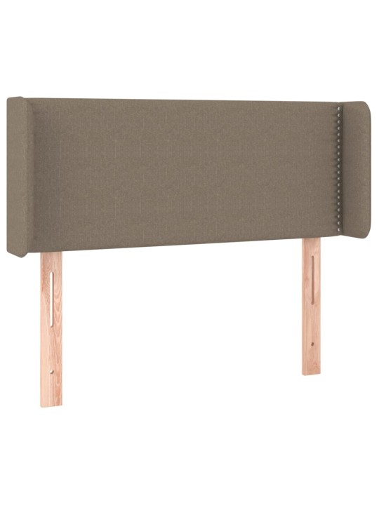 Gultas galvgalis ar led, 93x16x78/88 cm, pelēkbrūns audums
