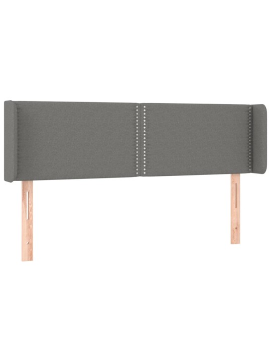Gultas galvgalis ar LED, 147x16x78/88 cm, tumši pelēks audums