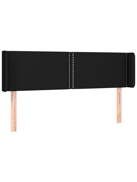 Gultas galvgalis ar LED, 147x16x78/88 cm, melns audums