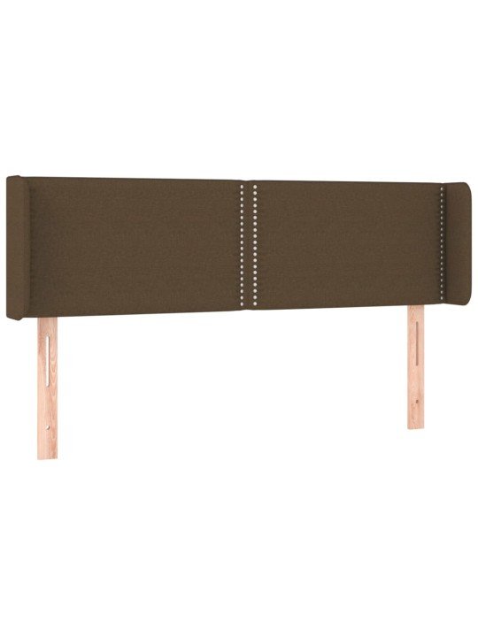 Gultas galvgalis ar LED, 147x16x78/88 cm, tumši brūns audums