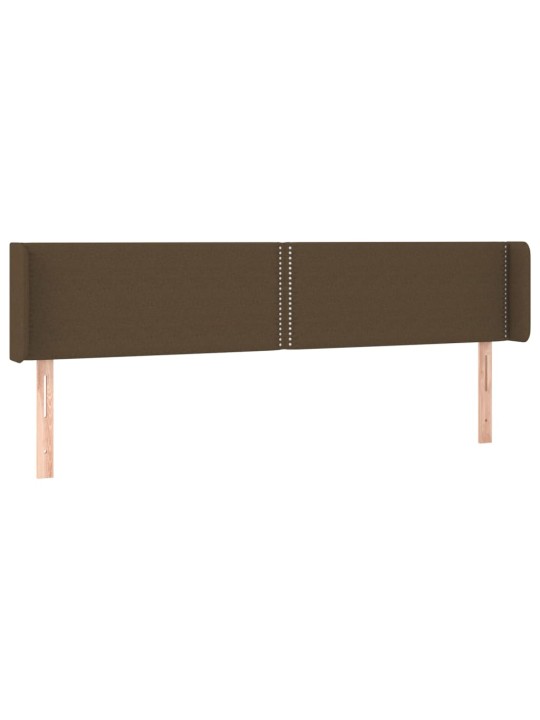 Gultas galvgalis ar led, 183x16x78/88 cm, tumši brūns audums
