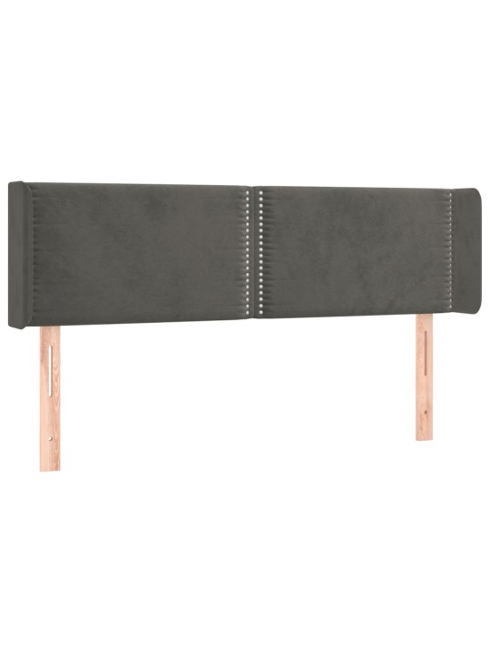 Gultas galvgalis ar LED, 147x16x78/88 cm, tumši pelēks samts