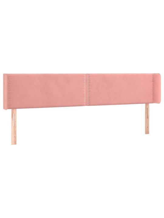 Gultas galvgalis ar LED, 163x16x78/88 cm, rozā samts