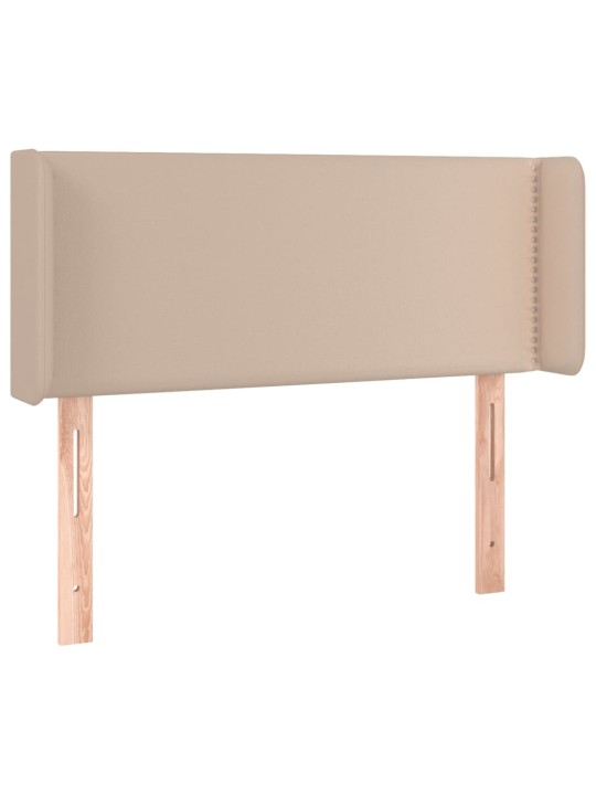 Gultas galvgalis ar led, 83x16x78/88 cm, kapučīno mākslīgā āda