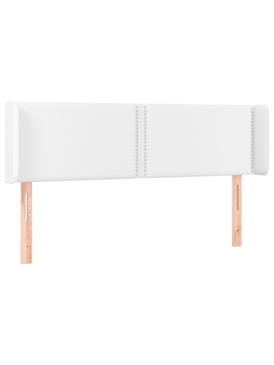Gultas galvgalis ar LED, 147x16x78/88 cm, balta mākslīgā āda