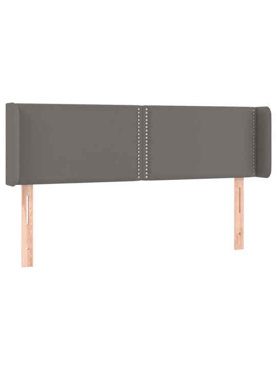 Gultas galvgalis ar LED, 147x16x78/88 cm, pelēka mākslīgā āda