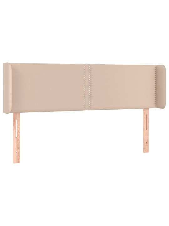 Gultas galvgalis ar LED, 147x16x78/88 cm, kapučīno mākslīgā āda