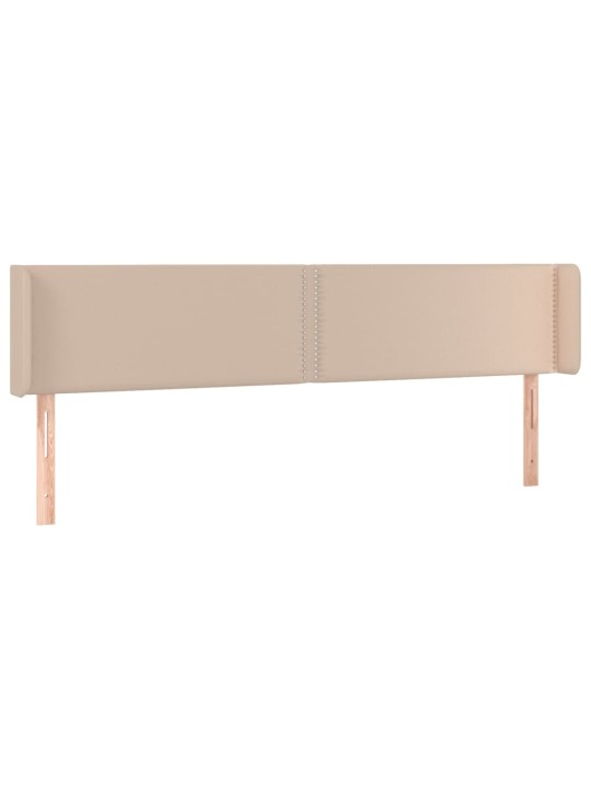 Gultas galvgalis ar led, 183x16x78/88 cm, kapučīno mākslīgā āda