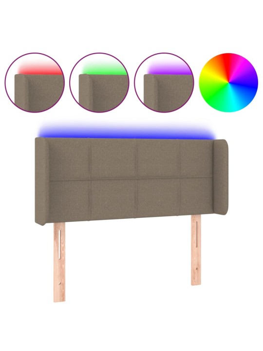 Gultas galvgalis ar led, 93x16x78/88 cm, pelēkbrūns audums