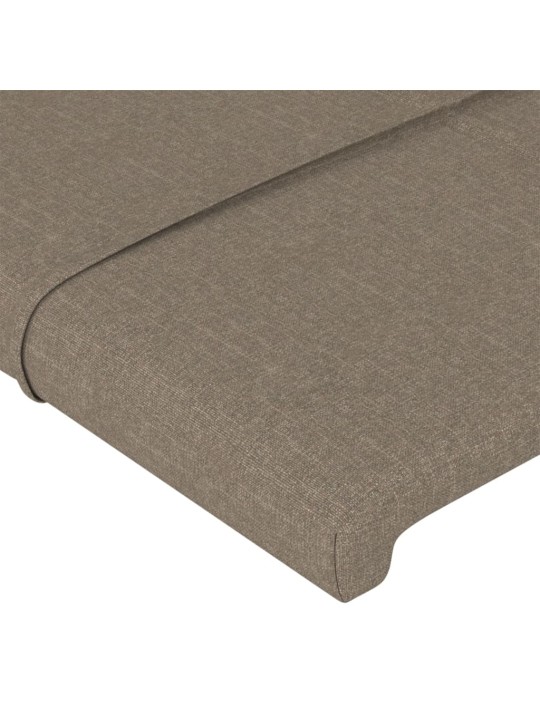Gultas galvgalis ar led, 93x16x78/88 cm, pelēkbrūns audums