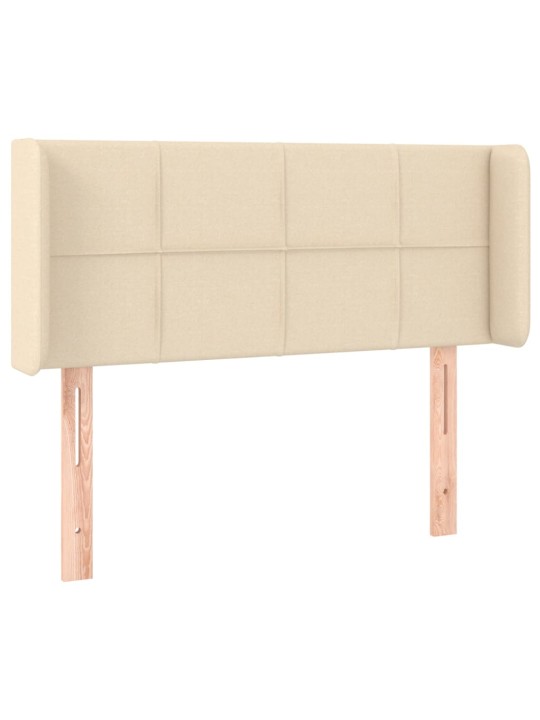 Gultas galvgalis ar led, 93x16x78/88 cm, krēmkrāsas audums
