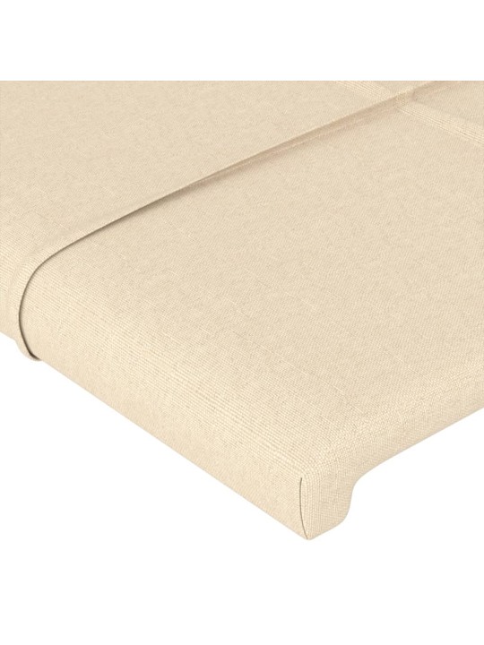 Gultas galvgalis ar led, 93x16x78/88 cm, krēmkrāsas audums