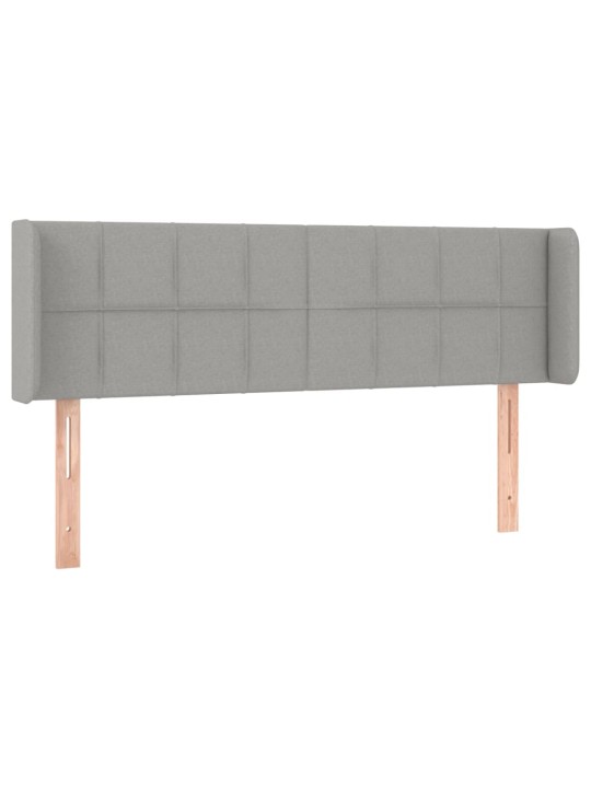 Gultas galvgalis ar LED, 147x16x78/88 cm, gaiši pelēks audums