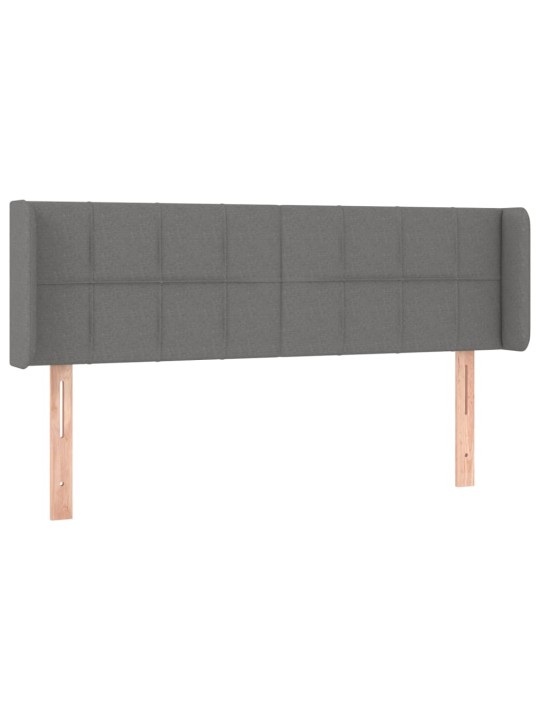 Gultas galvgalis ar LED, 147x16x78/88 cm, tumši pelēks audums