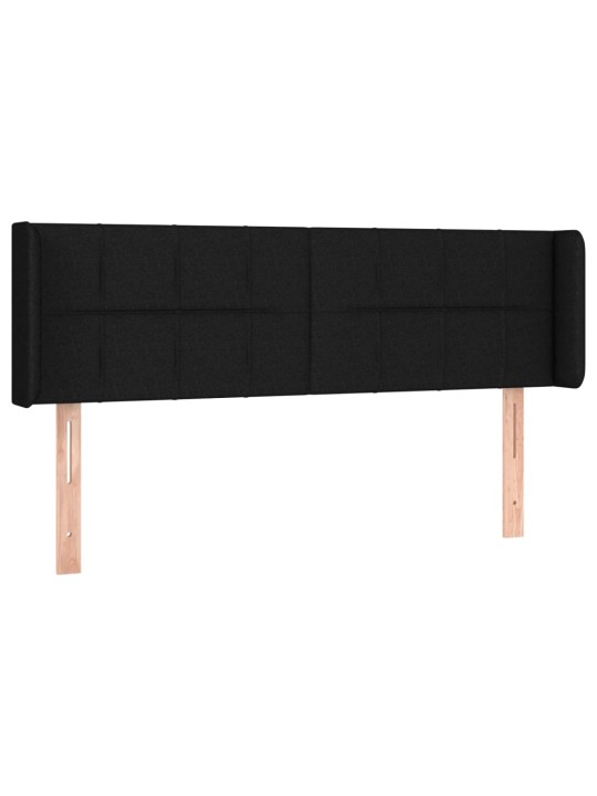 Gultas galvgalis ar LED, 147x16x78/88 cm, melns audums
