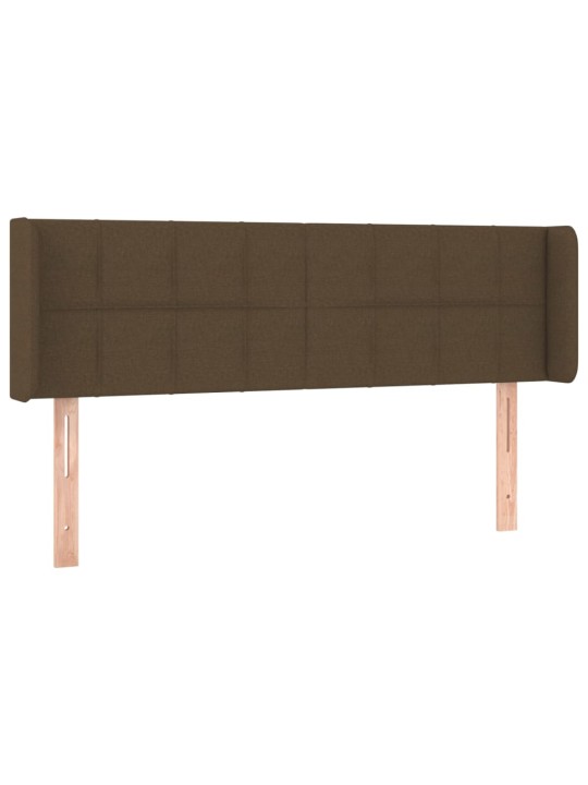 Gultas galvgalis ar LED, 147x16x78/88 cm, tumši brūns audums