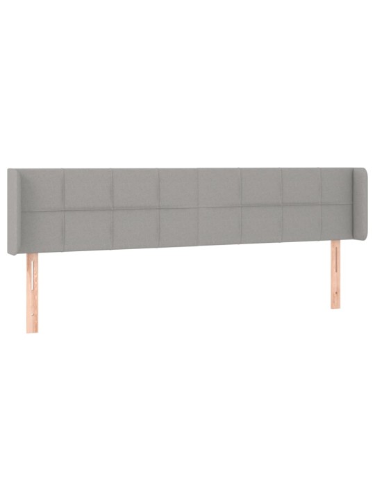Gultas galvgalis ar led, 203x16x78/88 cm, gaiši pelēks audums