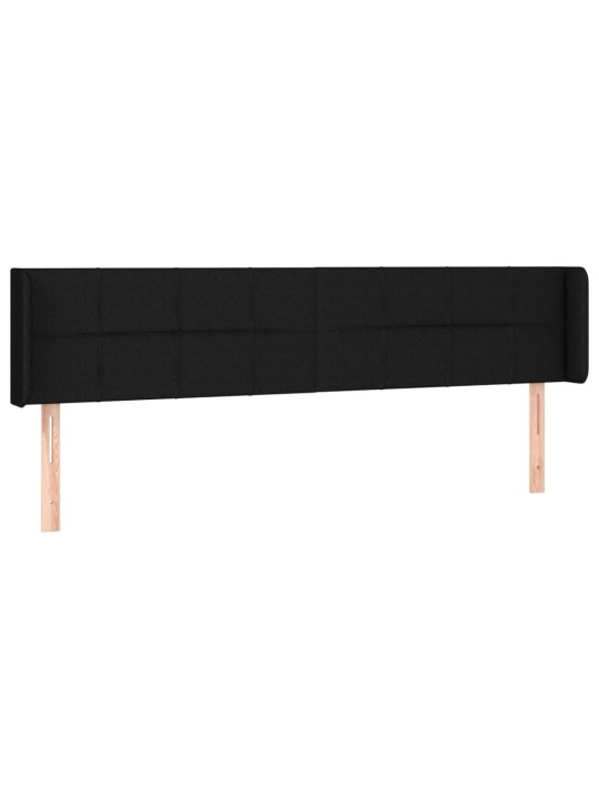 Gultas galvgalis ar led, 203x16x78/88 cm, melns audums
