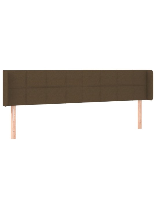 Gultas galvgalis ar led, 203x16x78/88 cm, tumši brūns audums