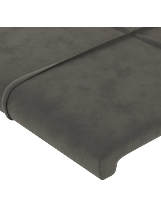 Gultas galvgalis ar led, 83x16x78/88 cm, tumši pelēks samts