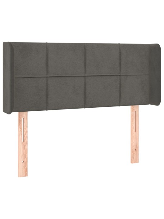 Gultas galvgalis ar led, 93x16x78/88 cm, tumši pelēks samts