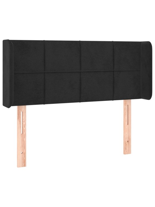 Gultas galvgalis ar led, 93x16x78/88 cm, melns samts