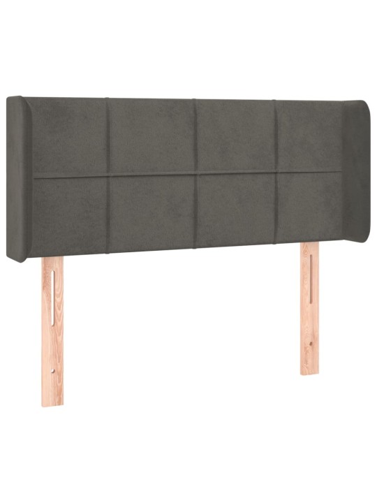 Gultas galvgalis ar LED, 103x16x78/88 cm, tumši pelēks samts