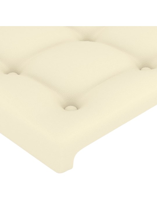 Gultas galvgalis ar LED, 103x16x78/88 cm, krēmkrāsas