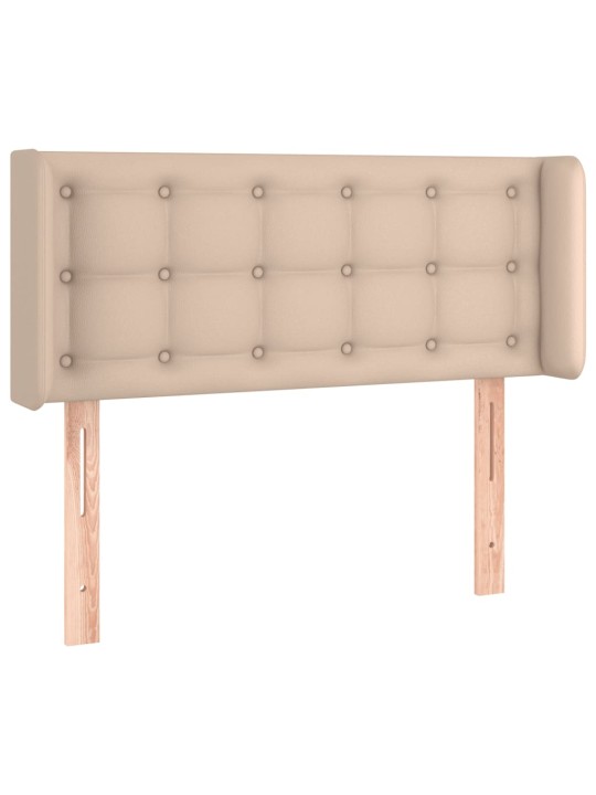 Gultas galvgalis ar LED, 103x16x78/88 cm, kapučīno mākslīgā āda