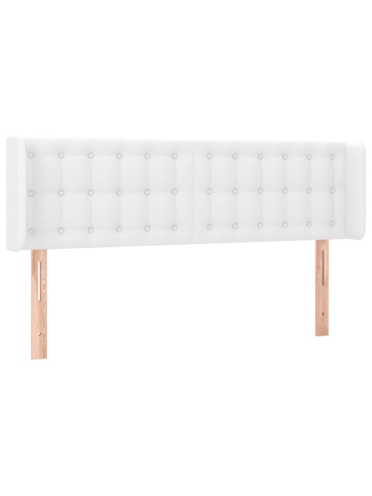 Gultas galvgalis ar LED, 147x16x78/88 cm, balta mākslīgā āda