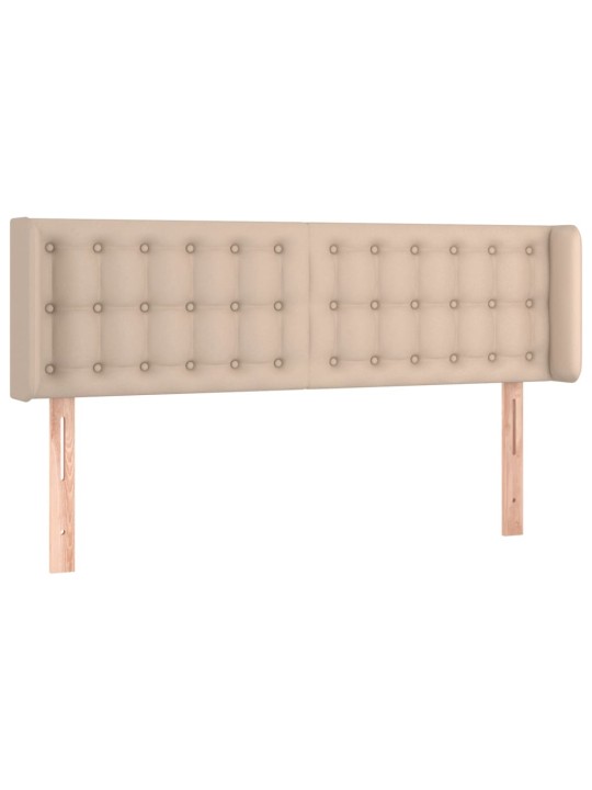 Gultas galvgalis ar led, 147x16x78/88 cm, kapučīno mākslīgā āda