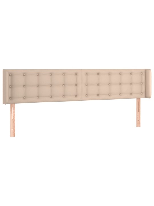 Gultas galvgalis ar led, 183x16x78/88 cm, kapučīno mākslīgā āda