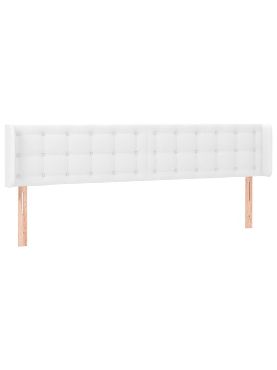 Gultas galvgalis ar led, 203x16x78/88 cm, balta mākslīgā āda