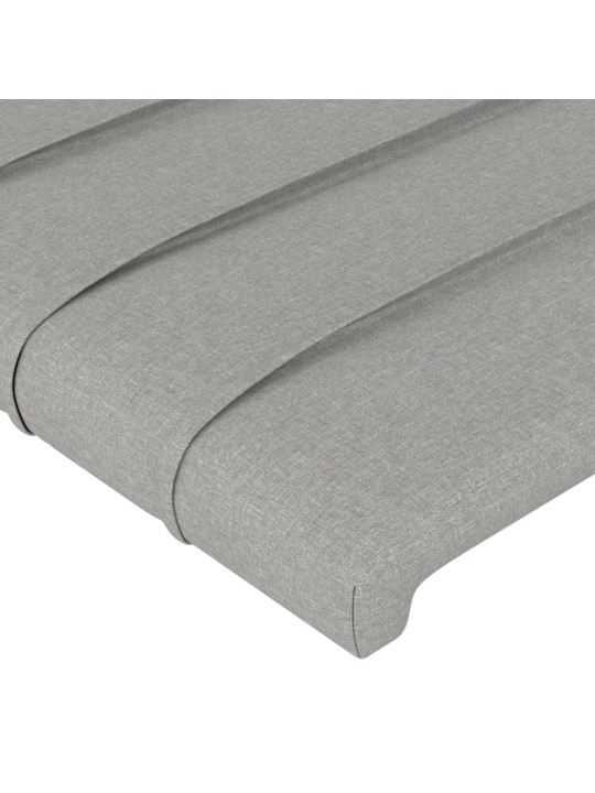 Gultas galvgalis ar led, 83x16x78/88 cm, gaiši pelēks audums