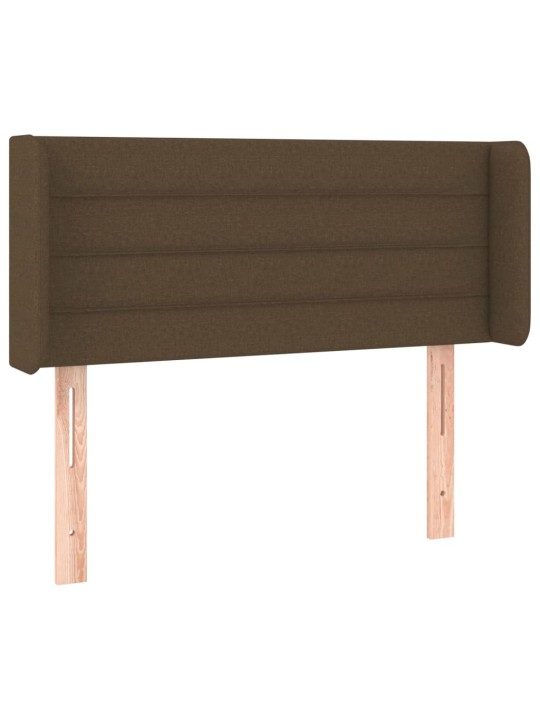 Gultas galvgalis ar led, 83x16x78/88 cm, tumši brūns audums