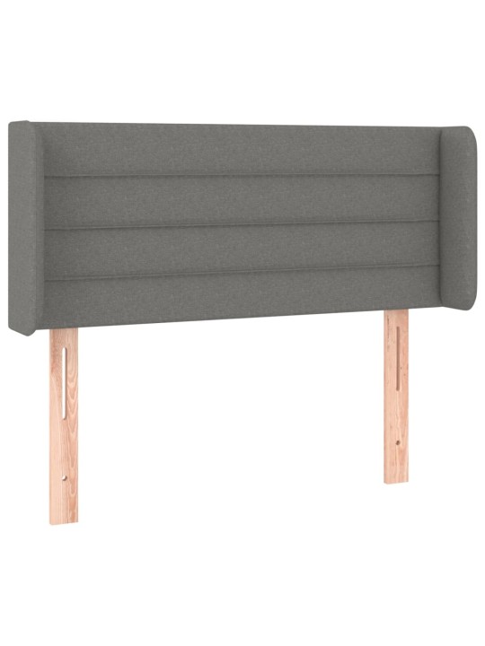 Gultas galvgalis ar led, 93x16x78/88 cm, tumši pelēks audums