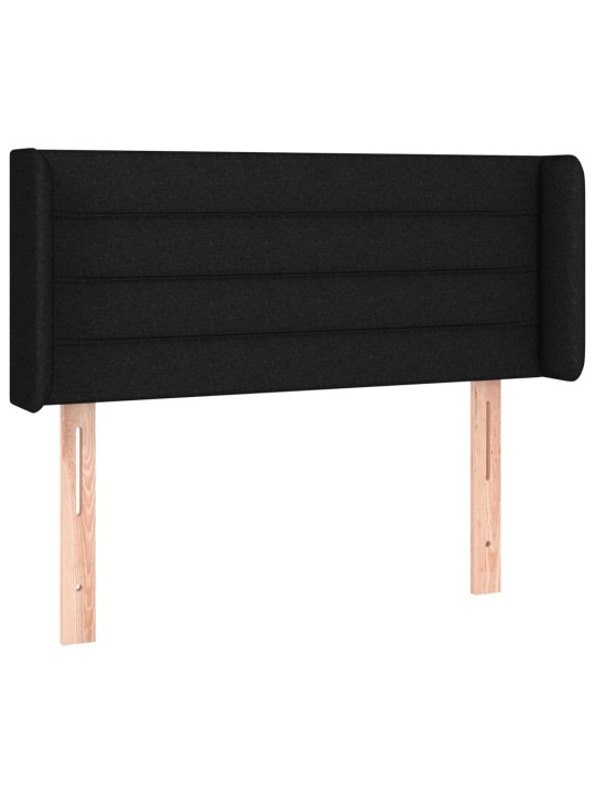 Gultas galvgalis ar led, 93x16x78/88 cm, melns audums