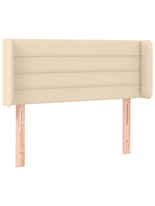 Gultas galvgalis ar led, 93x16x78/88 cm, krēmkrāsas audums