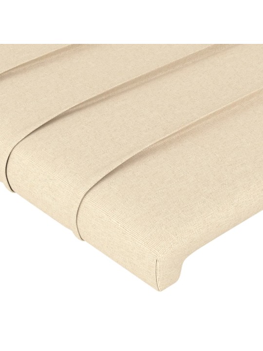 Gultas galvgalis ar led, 93x16x78/88 cm, krēmkrāsas audums
