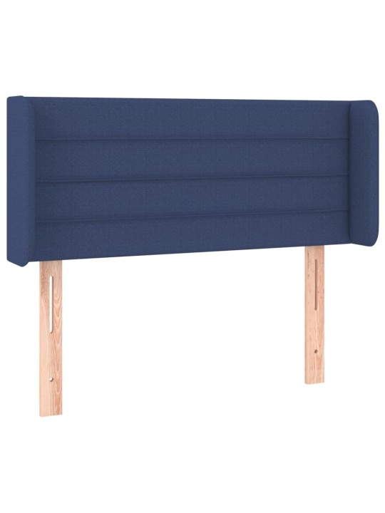 Gultas galvgalis ar led, 93x16x78/88 cm, zils audums