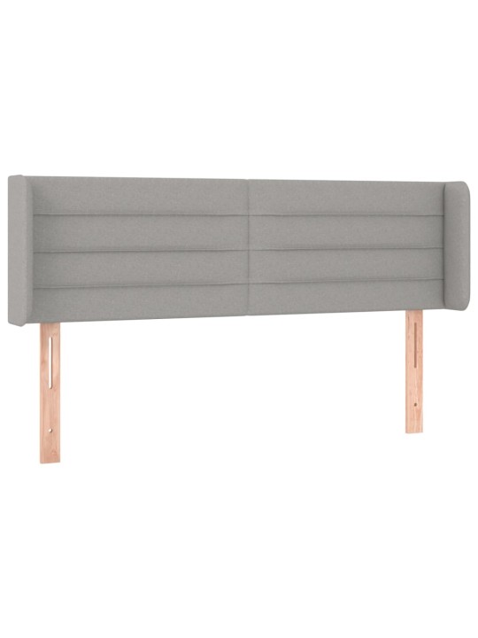Gultas galvgalis ar LED, 147x16x78/88 cm, gaiši pelēks audums