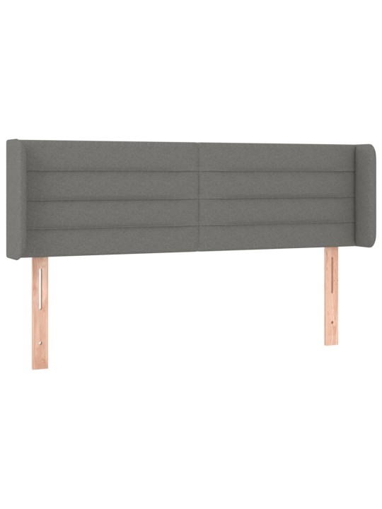 Gultas galvgalis ar LED, 147x16x78/88 cm, tumši pelēks audums