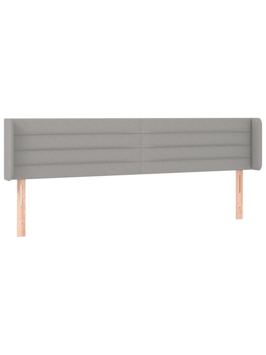 Gultas galvgalis ar led, 183x16x78/88 cm, gaiši pelēks audums