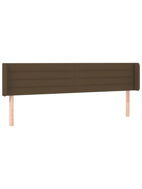 Gultas galvgalis ar led, 203x16x78/88 cm, tumši brūns audums