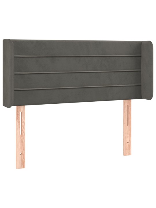 Gultas galvgalis ar led, 93x16x78/88 cm, tumši pelēks samts