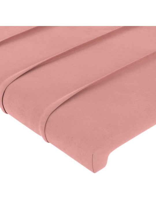 Gultas galvgalis ar led, 93x16x78/88 cm, rozā samts