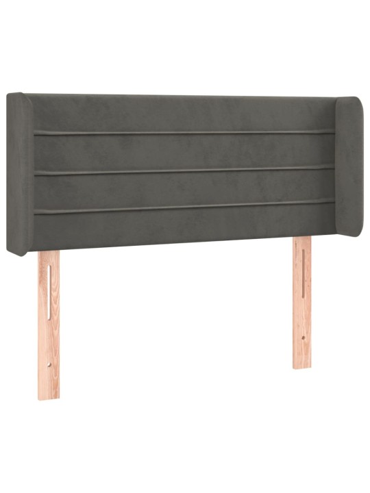 Gultas galvgalis ar LED, 103x16x78/88 cm, tumši pelēks samts