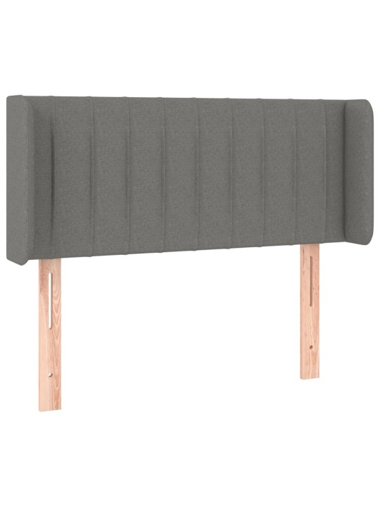 Gultas galvgalis ar led, 93x16x78/88 cm, tumši pelēks audums