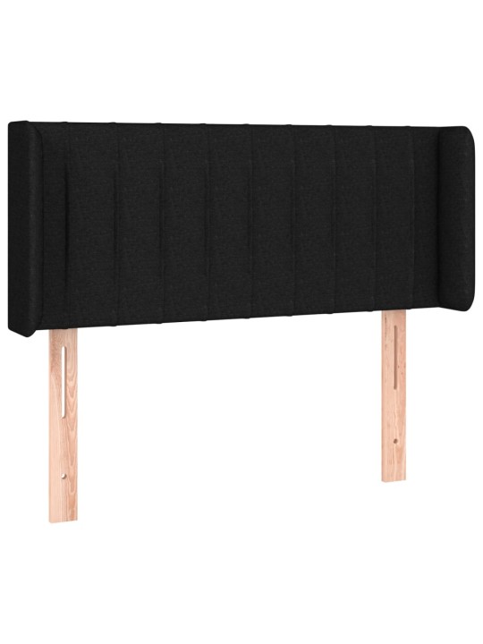 Gultas galvgalis ar led, 93x16x78/88 cm, melns audums