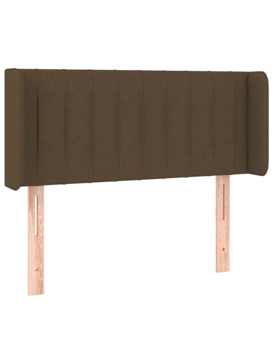 Gultas galvgalis ar led, 93x16x78/88 cm, tumši brūns audums
